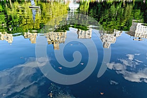 Skyscrapers reflection in the lake