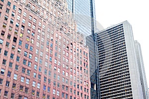 Skyscrapers rising up to sky on Manhattan