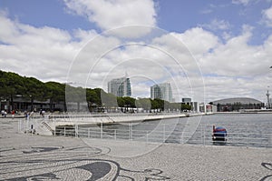 Skyscrapers Sao Gabriel and Sao Rafael Towers from Parque das Nacoes area of Lisbon