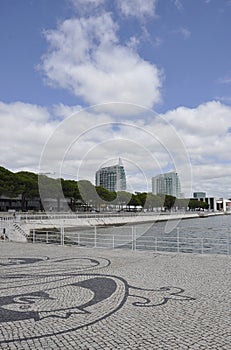 Skyscrapers Sao Gabriel and Sao Rafael Towers from Parque das Nacoes area of Lisbon