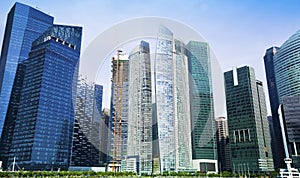 Skyscrapers of Singapore business district, Singapore. Travel.