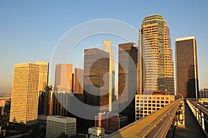 Skyscrapers at sunset