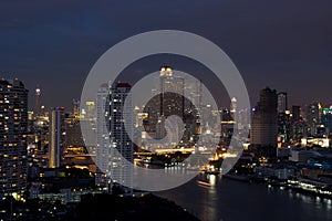 Skyscrapers after Sunset, Bangkok photo