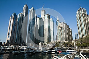Skyscrapers, tall buildings in Dubai, UEA