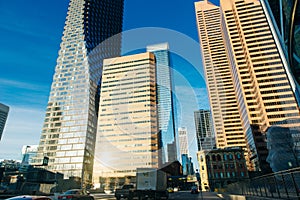 Skyscrapers towering over Calgary Alberta Canada - dec, 2019