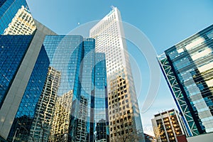 Skyscrapers towering over Calgary Alberta Canada - dec, 2019