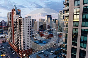 Skyscrapers towering over Calgary Alberta Canada - dec, 2019