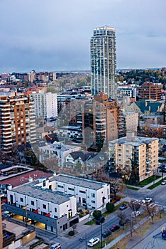 Skyscrapers towering over Calgary Alberta Canada - dec, 2019