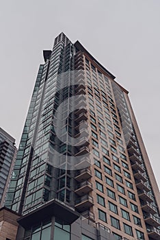 Skyscrapers in Vancouver downtown, British Columbia, Canada in w