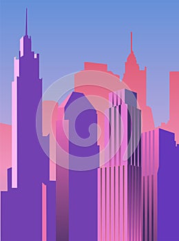 Skyscrapers vector background. City scape. Urban Landscape