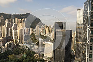 Skyscrapers of Victoria Peak on Hong Kong Island