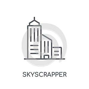 Skyscrapper linear icon. Modern outline Skyscrapper logo concept photo