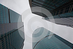 Skyscrappers upward view photo