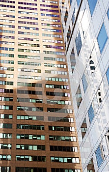 Skyscreapers in Singapore. Vertical view. photo