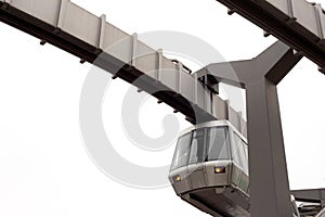 Skytrain and its elevated guideway on white