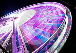 Skyview Atlanta Ferris Wheel in motion. Atlanta, GA.