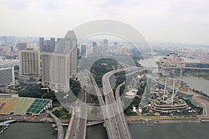 Skyview of the Singapore Flyer, once the worlds tallest Ferris photo
