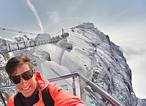 Skywalk at Dachstein mountain glacier, Steiermark, Austria