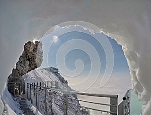 Skywalk at Dachstein mountain glacier, Steiermark, Austria