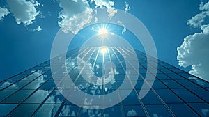 Skyward View of a Glass Building