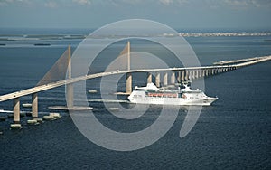 SkyWay Bridge and Cruise ship photo