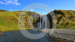 SkÃ³gafoss, a 60 metres waterfall in Iceland