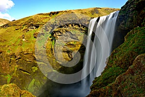 SkÃ³gafoss, a 60 metres waterfall in Iceland