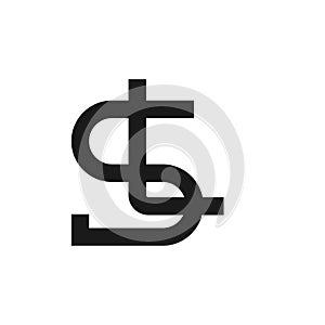 SL Letter bold style logo template.