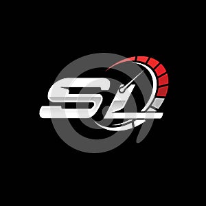 SL Logo Letter Speed Meter Racing Style