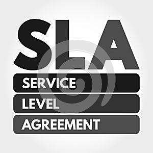 SLA - Service Level Agreement acronym concept