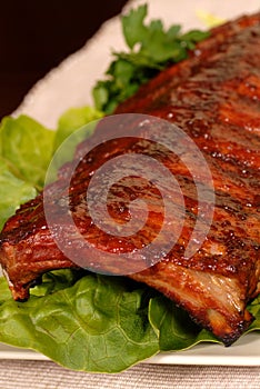 Slab of barbeque ribs