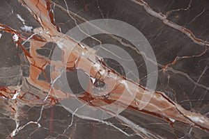 Slab marble with pink and red veins, called Caravaggio photo