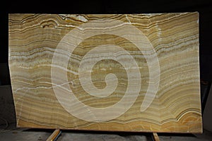 A slab of natural stone Onyx, considered to be semi-precious