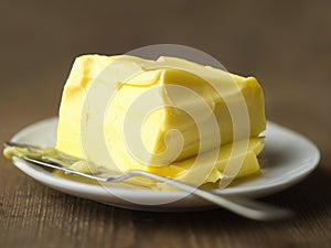 Slab of soft butter