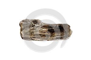 Slabs of mica rock. A piece of muscovite mineral isolated on white background.