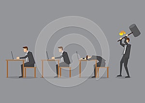 Slacking at Work Vector Cartoon Illustration