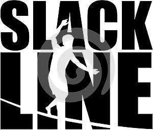 Slackline word with cutout