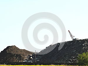 Slag dump, metallurgical slag, ash and slag waste. Waste disposal and slag-containing metallurgical wastes, residues of ferrous