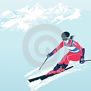 Ski resorts and steep slopes. Slalom and downhill skiing. Active winter vacation, travel and tourism.