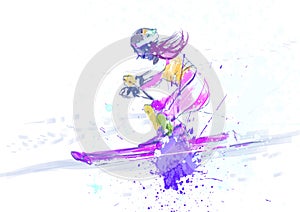 Slalom, skier