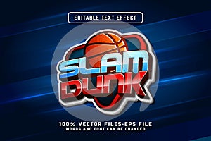 slam dunk 3d text effect premium vectors