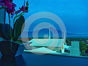 Slamet mountain view from the building