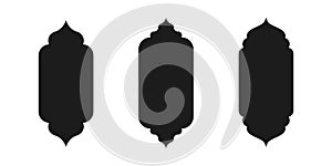 slamic vector shape of a window or door arch. Arab frame set. Ramadan kareem silhouette icon