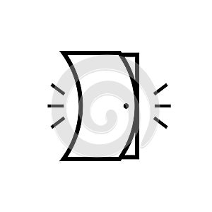 Slamming door line icon. Clipart image photo