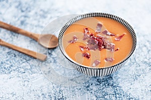 Slamorejo or porra, a spanish cold tomato soup photo