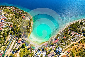 Slanice beach on Murter island aerial view