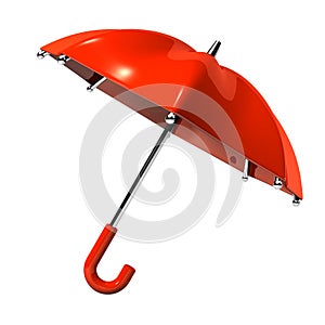 Slanting Red Umbrella