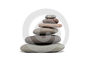 Slanting Stone Cairn Isolated on White photo