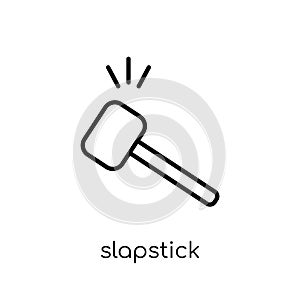 slapstick icon. Trendy modern flat linear vector slapstick icon