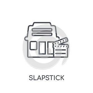 slapstick linear icon. Modern outline slapstick logo concept on photo